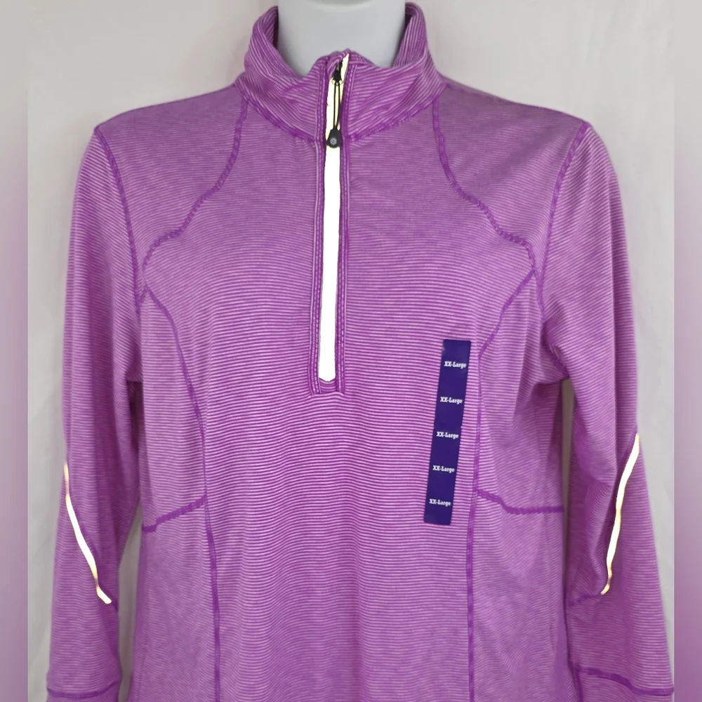 Tangerine Purple Quarter-Zip Active Pullover Size XXL NWT T-3376 - Picture 2 of 10